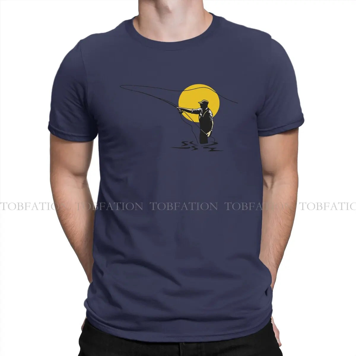 Fisherman Fishing Vintage Tshirt Graphic Men Tops Vintage Punk Summer Short Sleeve Cotton Harajuku T Shirt