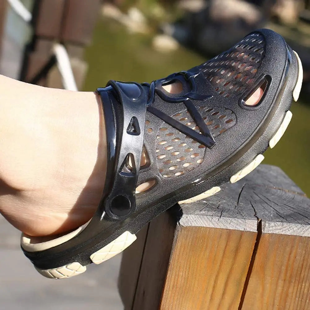 Men's lightweight slip-on sandals, indoor non-slip, outdoor beach casual, daily wear, comfortable slip-on shoes, fashionable clo