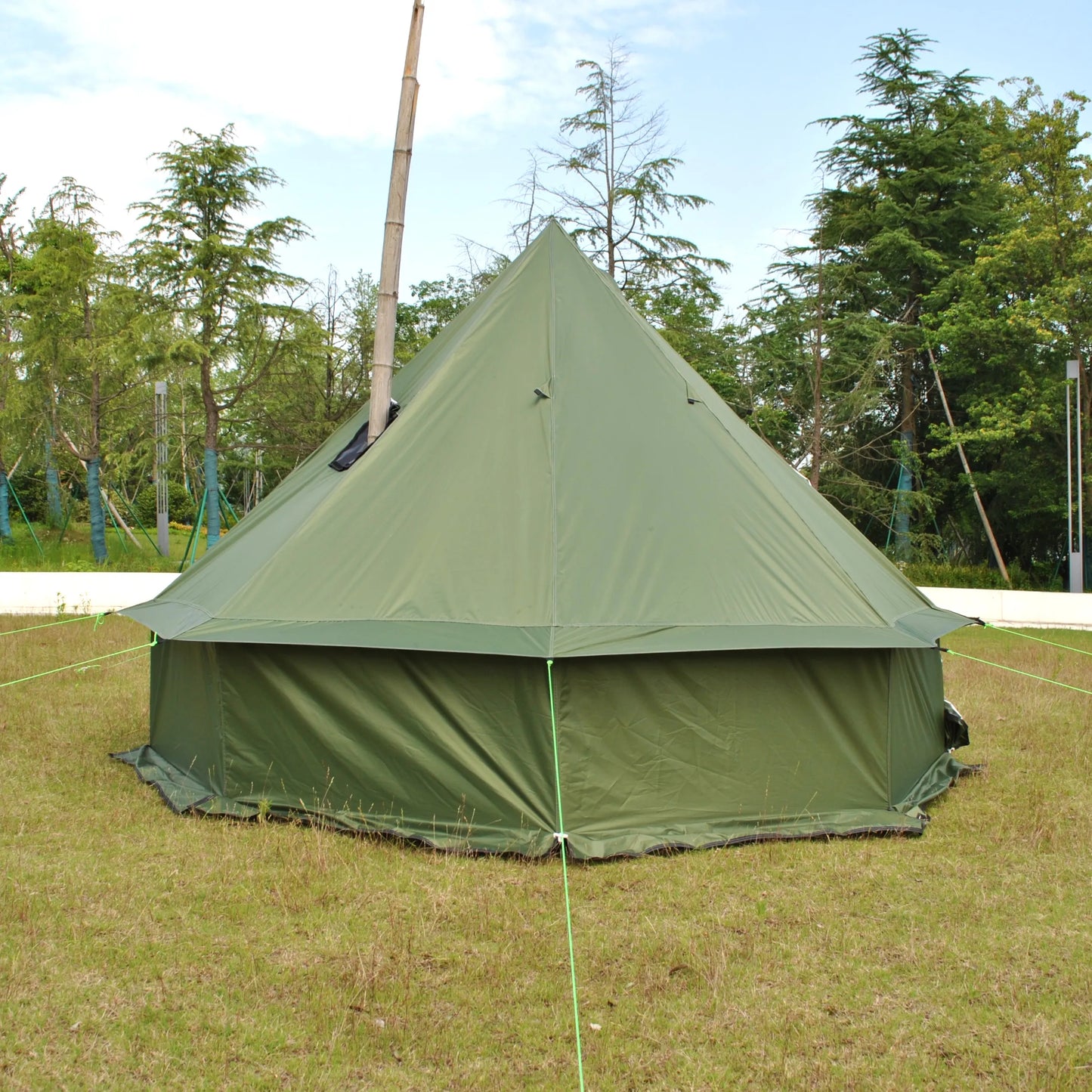 8 Person Large Pyramid Hot Tent with Four Seasons Camping Chimney Wood Stove for Outdoor Cooking Mongolian Bag Tent CZX-998