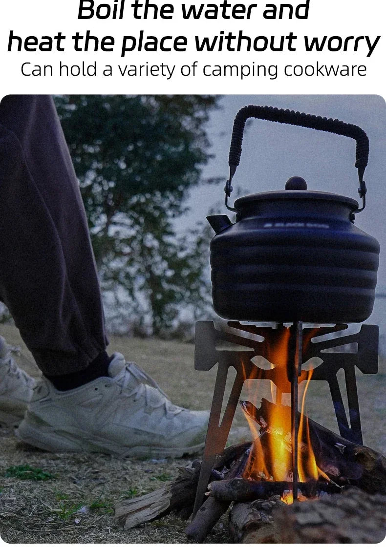 2026Outdoor Camping Incinerator BasePortable Kettle Stand Multifunctional Collapsible Stand Grate Stainless Steel Charcoal Stove