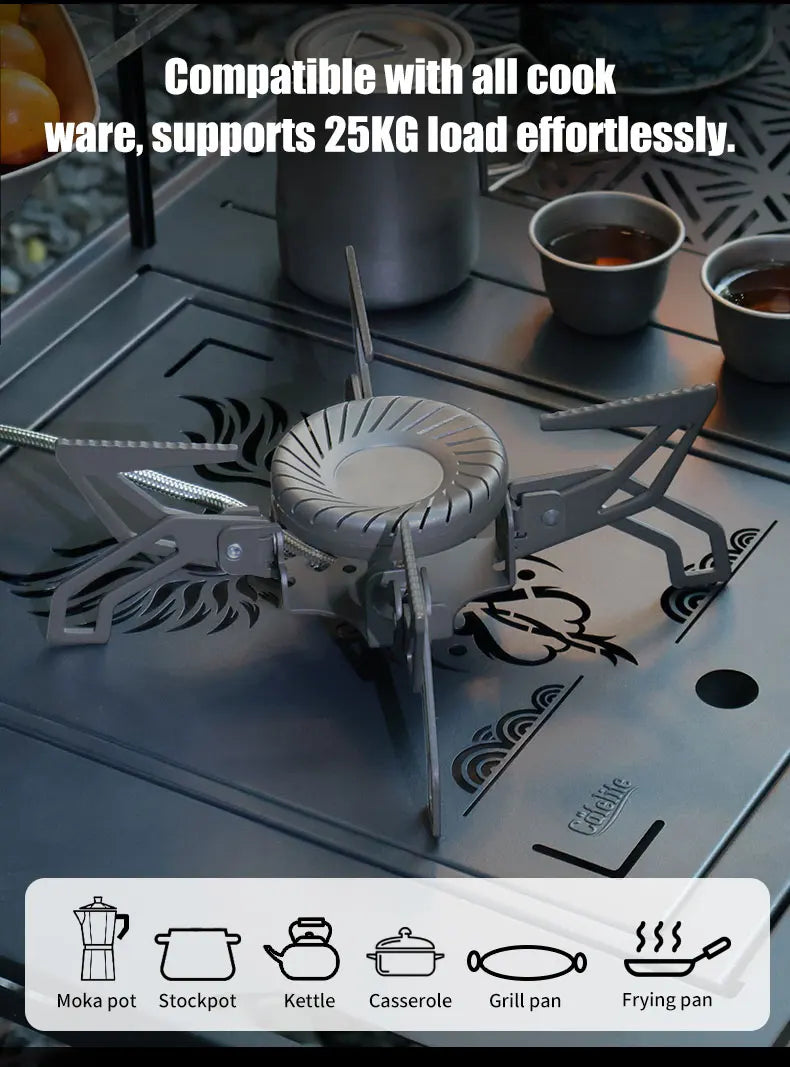 4200W Camping Stove with Gas BurnerSwirl Flame Ultralight Windproof High Power Gas Stove Outdoor Heater for Camping Hiking