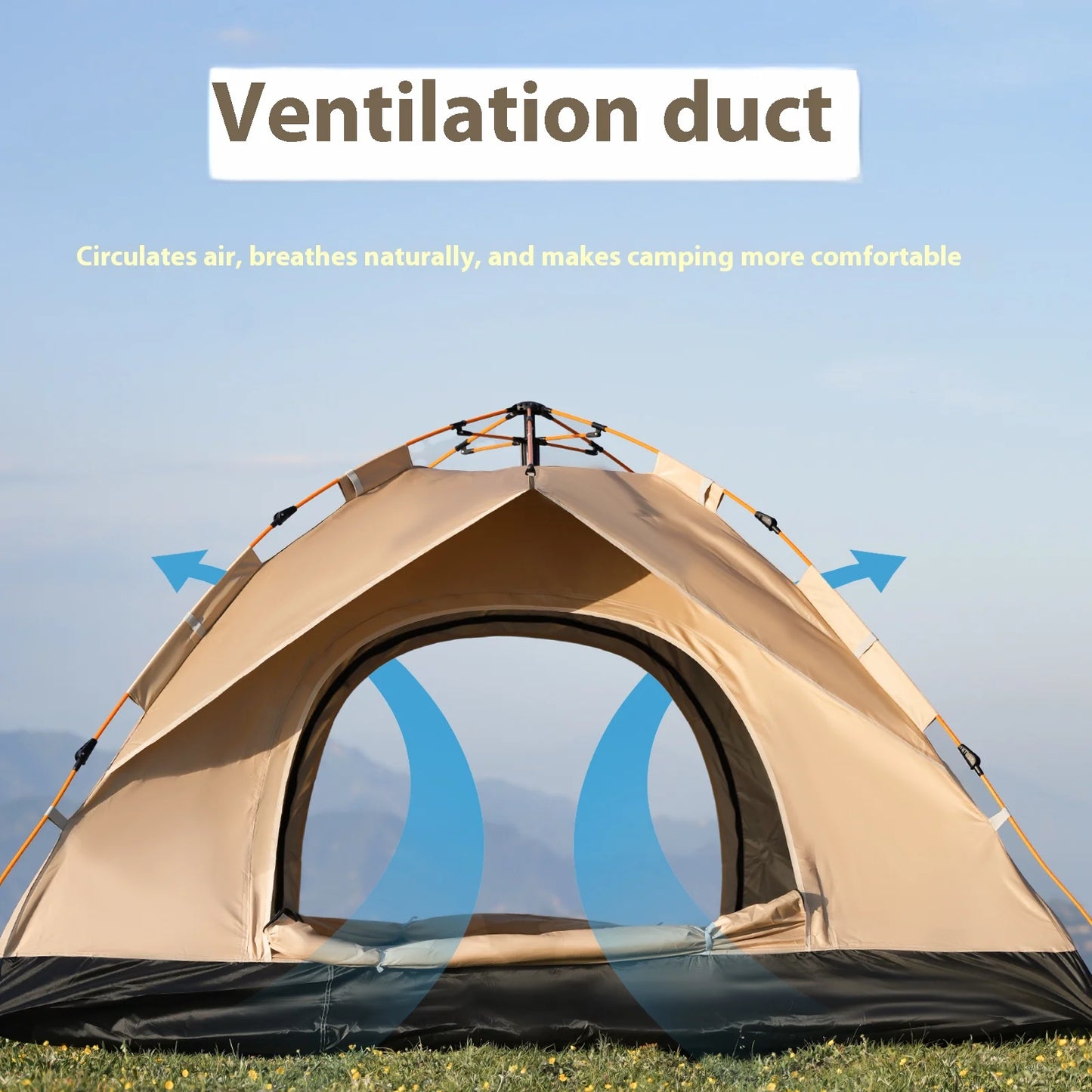Portable Camping Tent Self-driving Travel Instant Tents For Outdoor Camping, Emergency Tent 4 Person Waterproof Family Tent