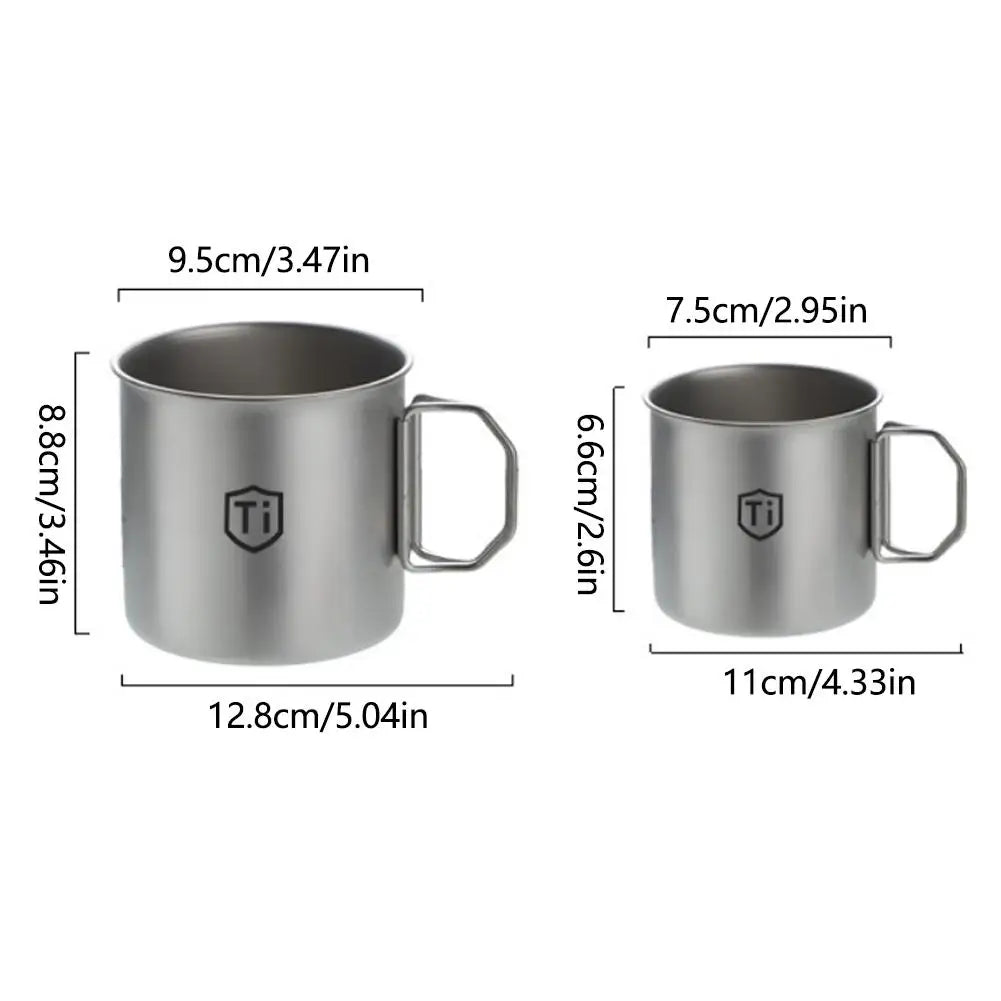 Camping Mug Titanium Cup Tourist Tableware Picnic Utensils Outdoor Kitchen Equipment Travel Cooking Set Cookware Hiking