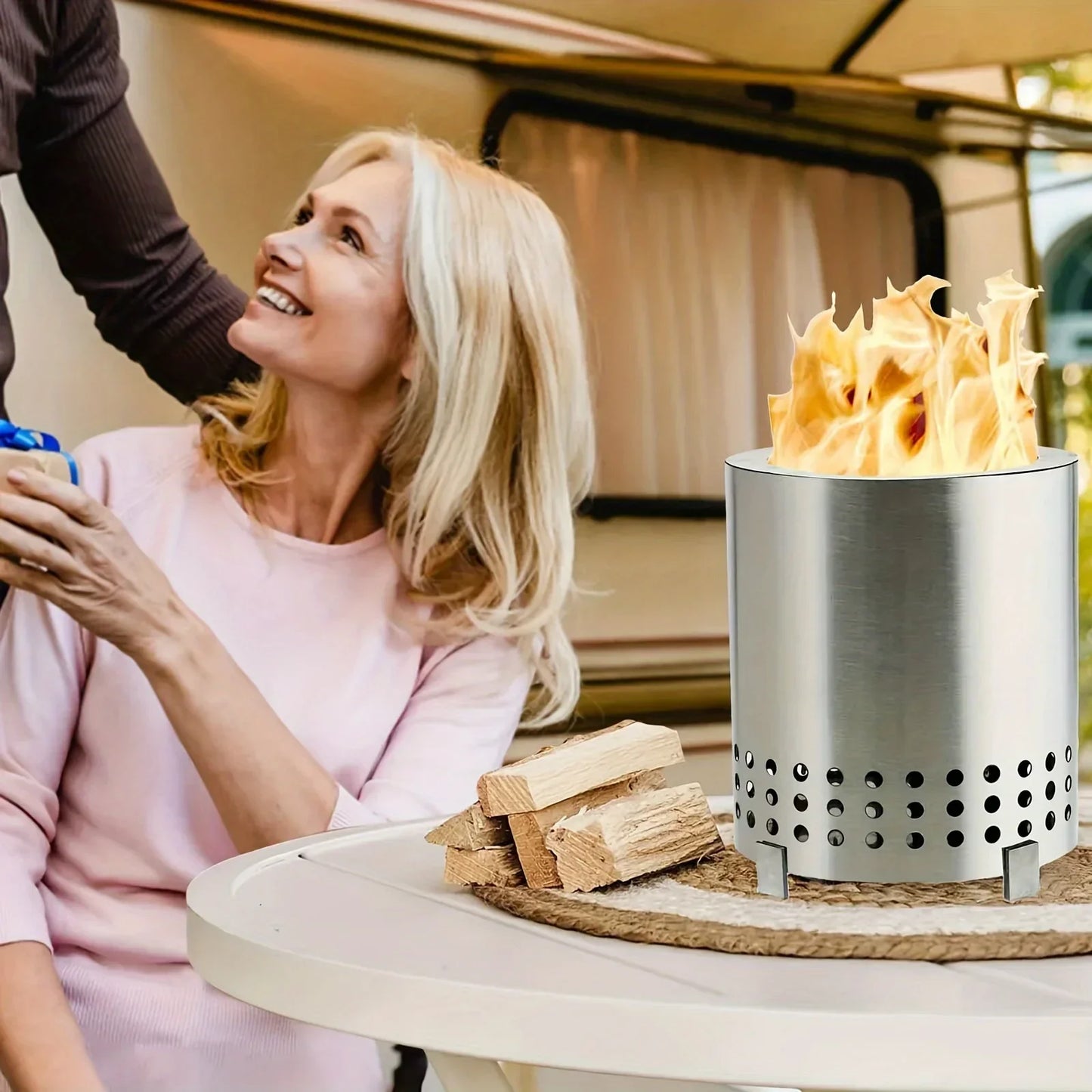 1pcs Portable Mini Camping Stove, Non-smoking, Suitable For Indoor And Outdoor Use, Perfect For Camping, Garden Warmth