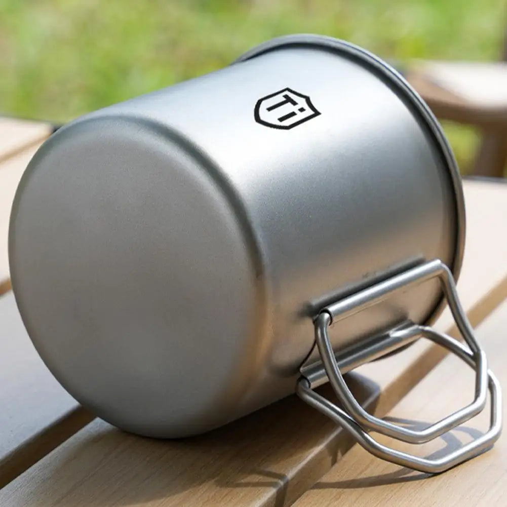 Camping Mug Titanium Cup Tourist Tableware Picnic Utensils Outdoor Kitchen Equipment Travel Cooking Set Cookware Hiking