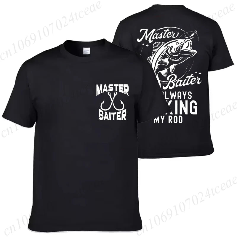 T-shirt for Men Funny Master Baiter Fishing Graphic Summer T Shirts Short-sleeve T-Shirts Loose Tshirt Fashion Designer Clothes