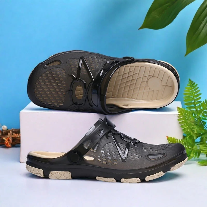 Men's lightweight slip-on sandals, indoor non-slip, outdoor beach casual, daily wear, comfortable slip-on shoes, fashionable clo
