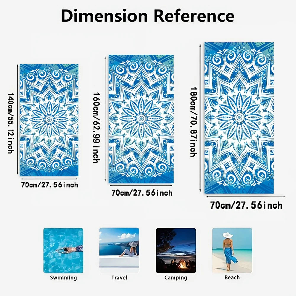 Beach Paradise: Large, Stylish Towel with Tropical Palm Scene Suitable for towels, bath towels, beach towels