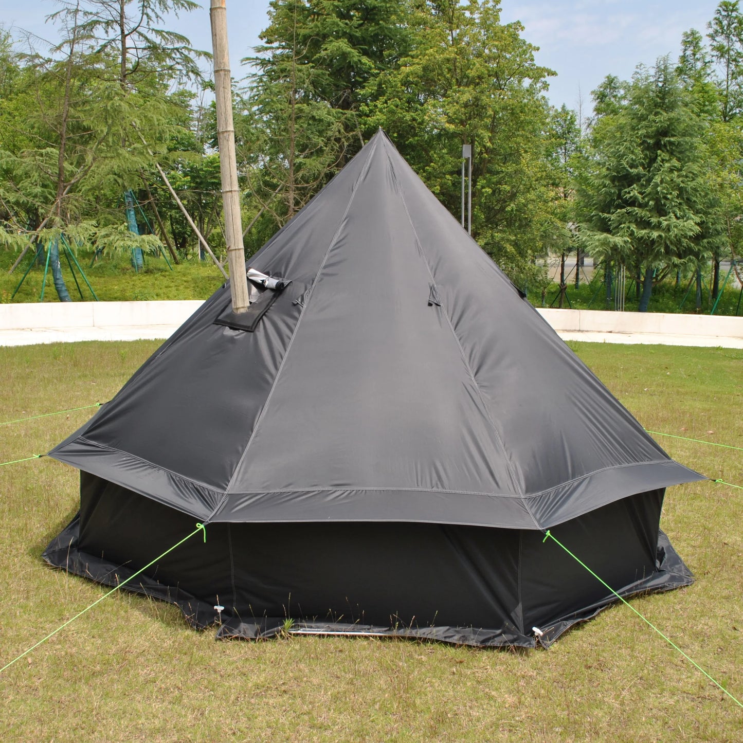 8 Person Large Pyramid Hot Tent with Four Seasons Camping Chimney Wood Stove for Outdoor Cooking Mongolian Bag Tent CZX-998