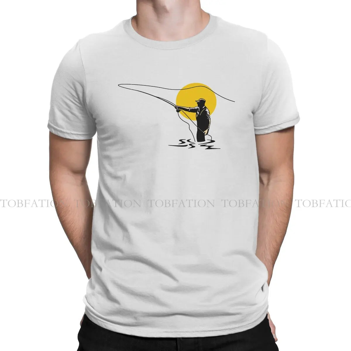 Fisherman Fishing Vintage Tshirt Graphic Men Tops Vintage Punk Summer Short Sleeve Cotton Harajuku T Shirt