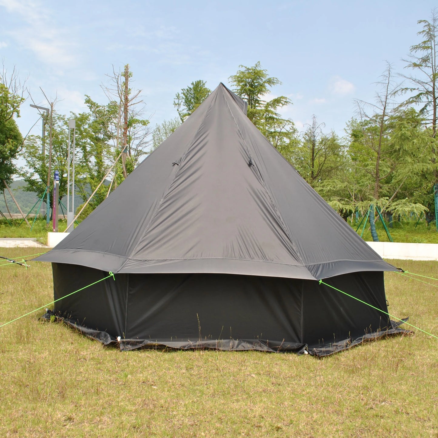 8 Person Large Pyramid Hot Tent with Four Seasons Camping Chimney Wood Stove for Outdoor Cooking Mongolian Bag Tent CZX-998