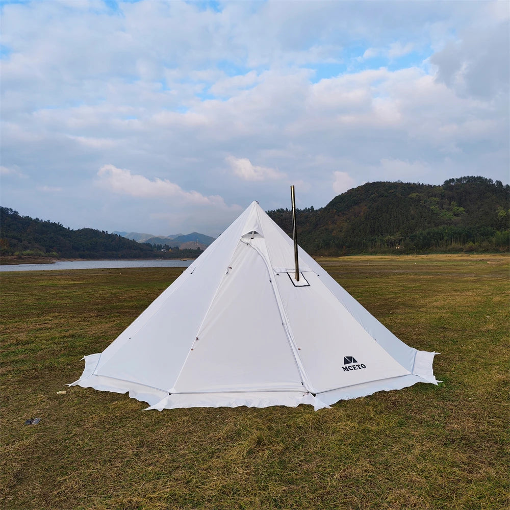 500PRO Tipi Hot Tent with Fire Retardant Stove Jack 5~8 Person Teepee Tents for Family Team Outdoor Backpacking Camping Hiking