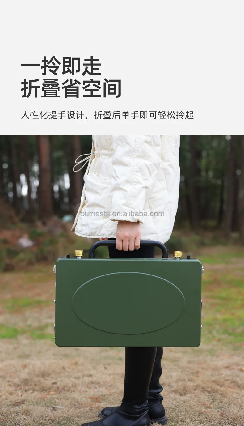 Multi Fuel Camping Stove Portable Two Burner Cookware Outdoor Picnic Bbq Grill Foldable Gas Stove High Power Cooking