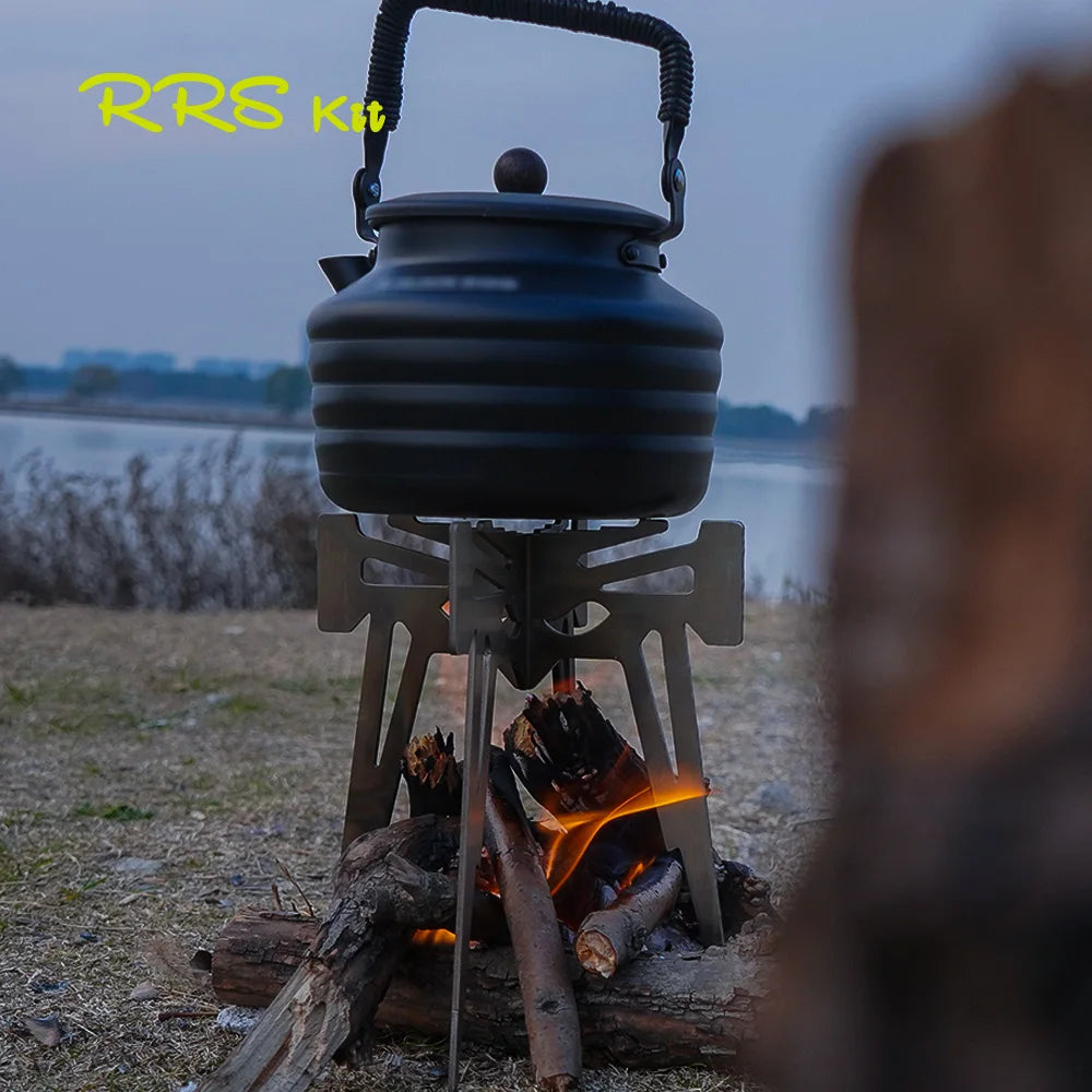 2026Outdoor Camping Incinerator BasePortable Kettle Stand Multifunctional Collapsible Stand Grate Stainless Steel Charcoal Stove