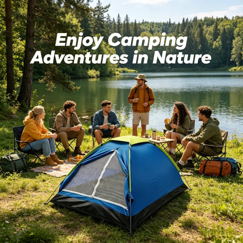 Sun shield, camping tent, ultralight tent – 2-person outdoor equipment for hiking, dual-layer door, portable camping accessory.