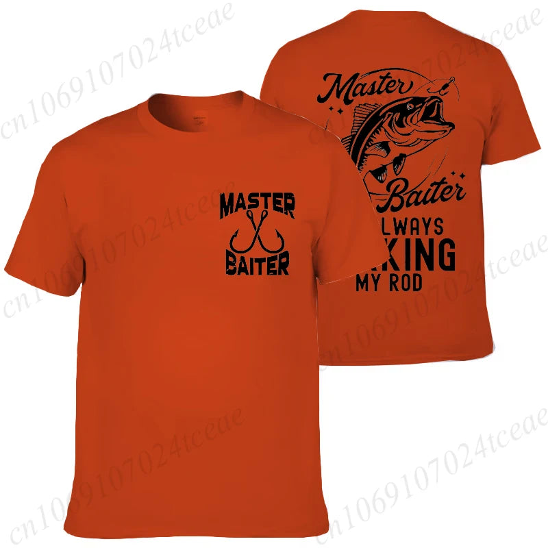 T-shirt for Men Funny Master Baiter Fishing Graphic Summer T Shirts Short-sleeve T-Shirts Loose Tshirt Fashion Designer Clothes