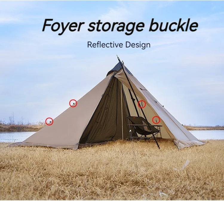 ASTA GEAR Fk 4 Camping pyramid ultralight tent can burn firewood, stove with snow skirt