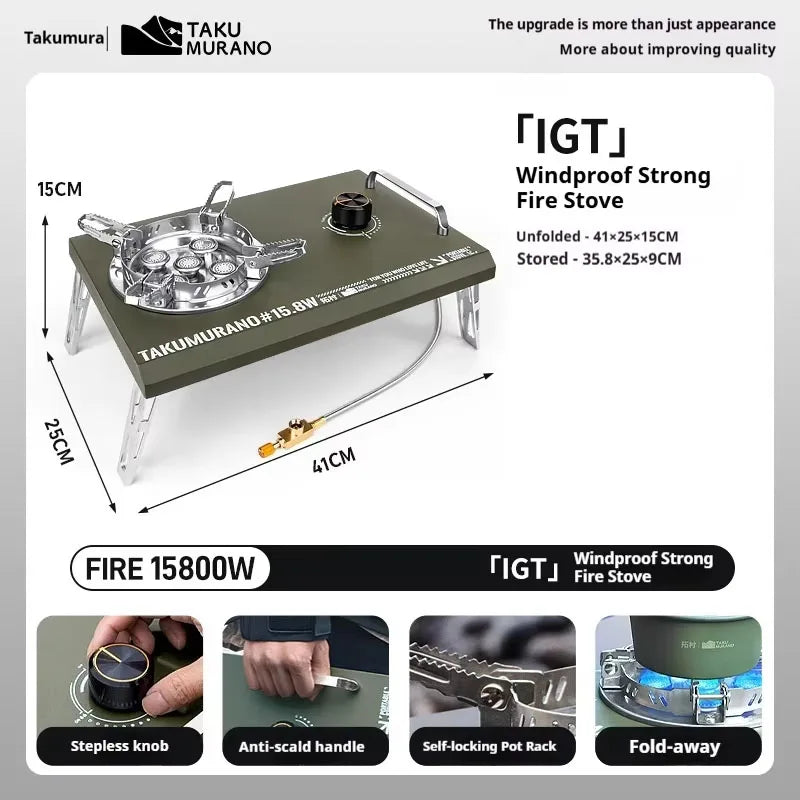 Outdoor Camping Portable Folding Gas Stove Camping Cassette Stove IGT Tabletop Stove Small Cookware Gas Stove Picnic Stove