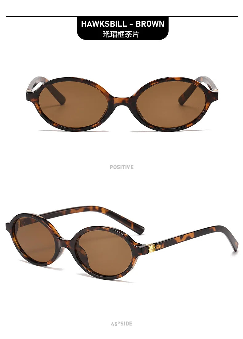 Fashion Small Oval Leopard Sunglasses Women Lovely Ins No Makeup Anti Blue Light Glasses Cute Decorative Computer Glasses 선글라스