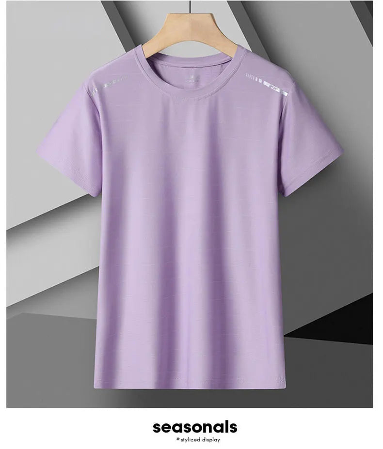 Women Reflective Running T-Shirt - High Elastic Breathable Quick-Dry Ice Silk Sport Top for Summer, Cool Short Sleeve Active Tee