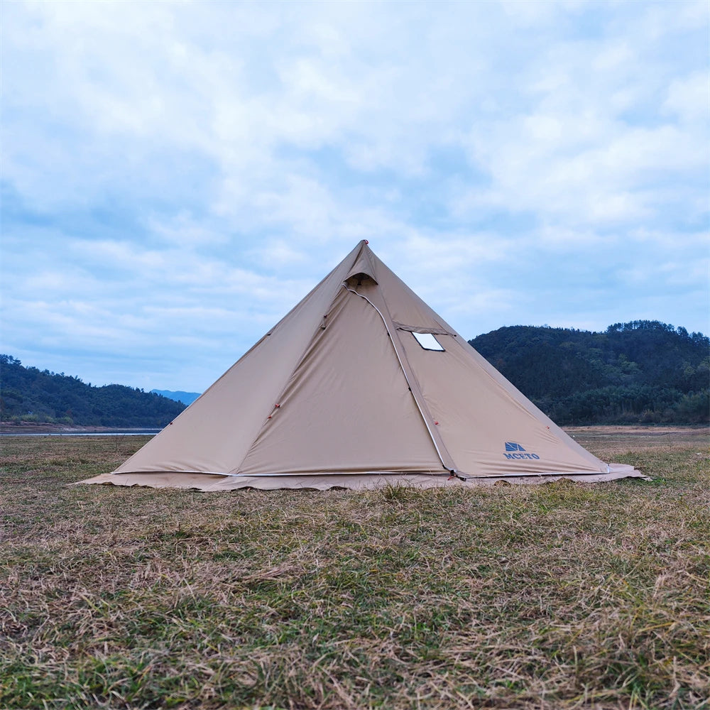 500PRO Tipi Hot Tent with Fire Retardant Stove Jack 5~8 Person Teepee Tents for Family Team Outdoor Backpacking Camping Hiking
