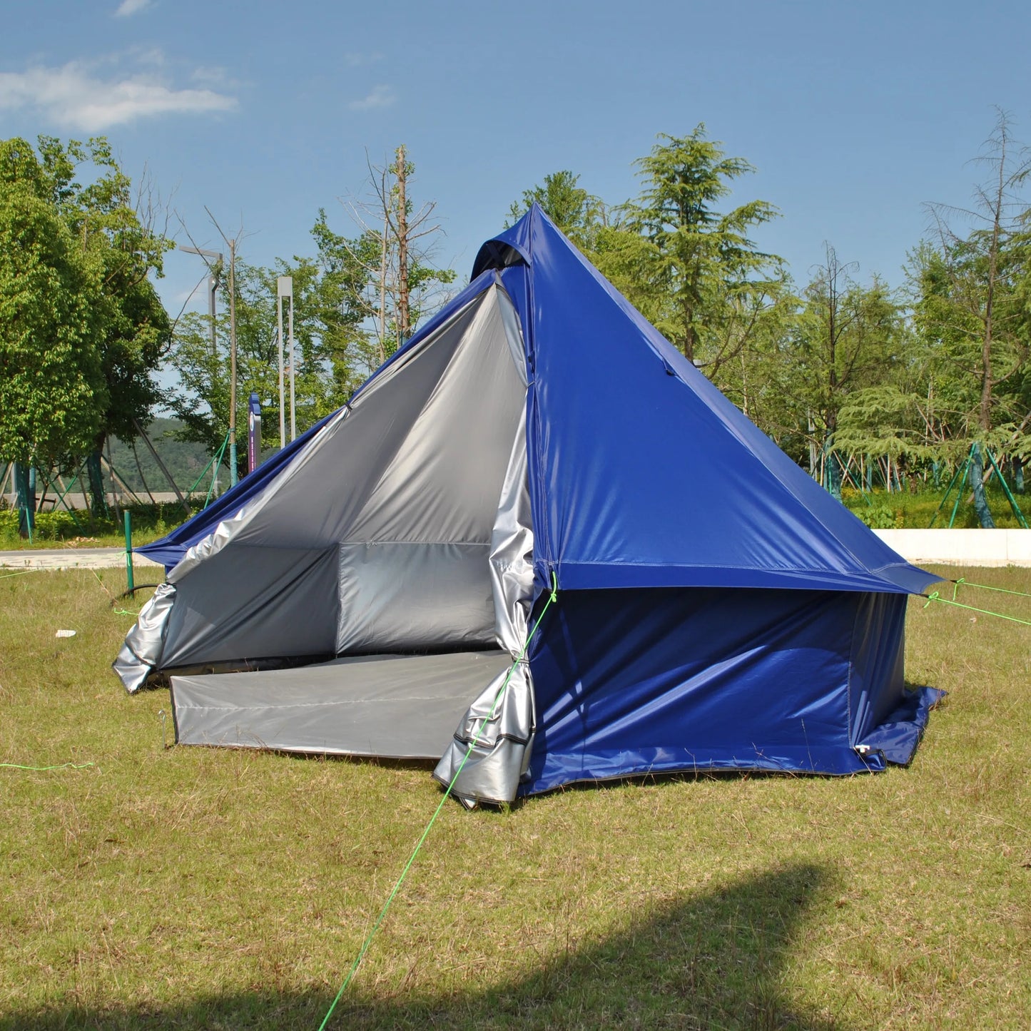 8 Person Large Pyramid Hot Tent with Four Seasons Camping Chimney Wood Stove for Outdoor Cooking Mongolian Bag Tent CZX-998