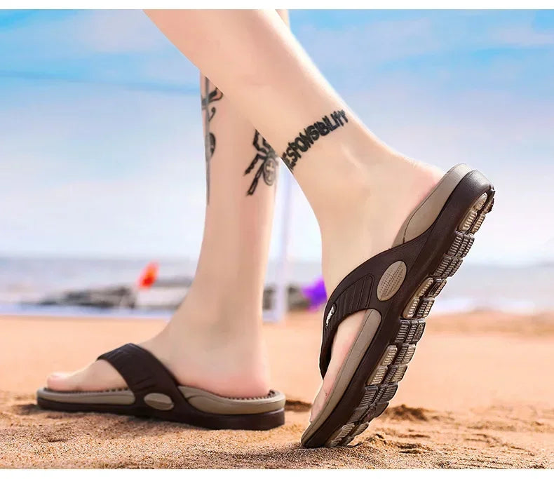 Men Massage Flip Flops EVA Slippers Summer Breathable Beach Shoes Sandals Men Flip Flops Breathable Plus Big Size Men Slipper 46