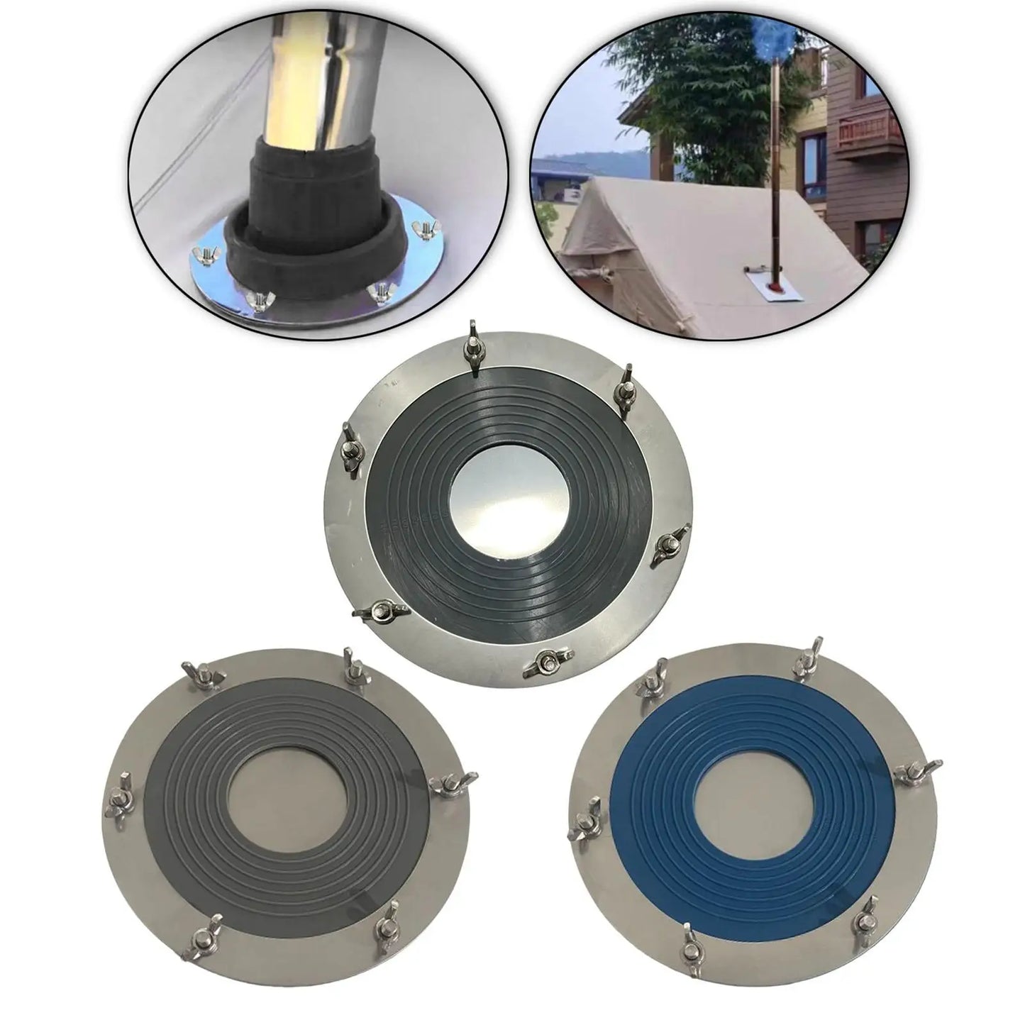 Tent Stove Jack Tent Accessories High Temp Resistant Roof Vent Pipe Flashing Practical Burner Flue Pipe Fitting Stove Vent Acces