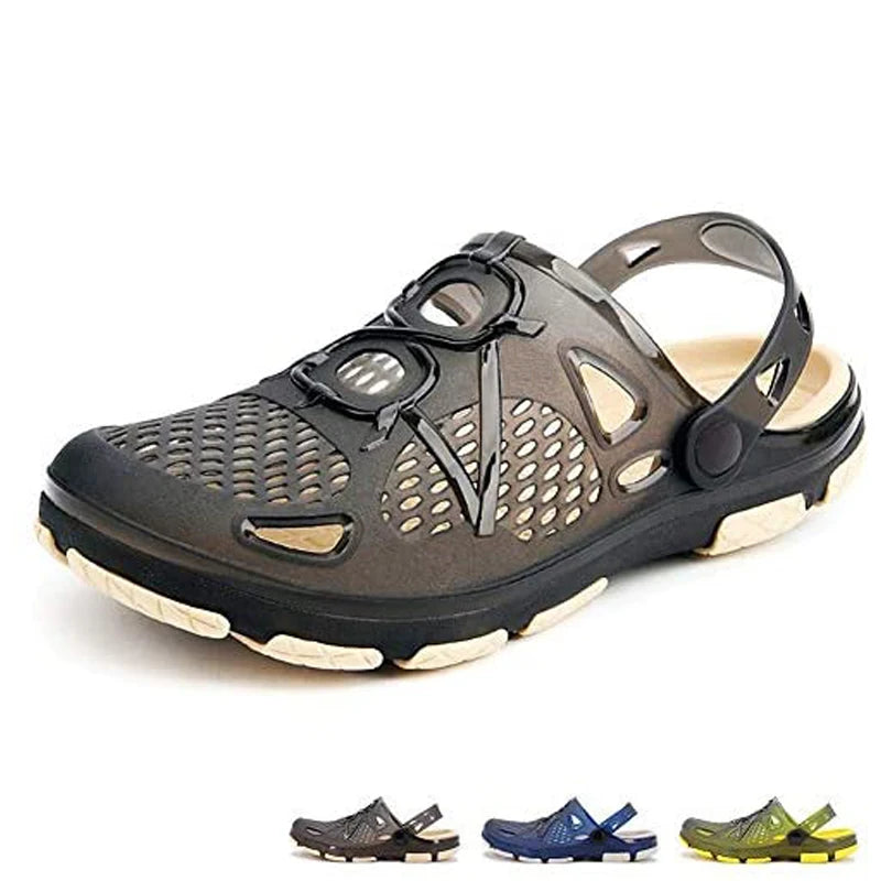 Men's lightweight slip-on sandals, indoor non-slip, outdoor beach casual, daily wear, comfortable slip-on shoes, fashionable clo
