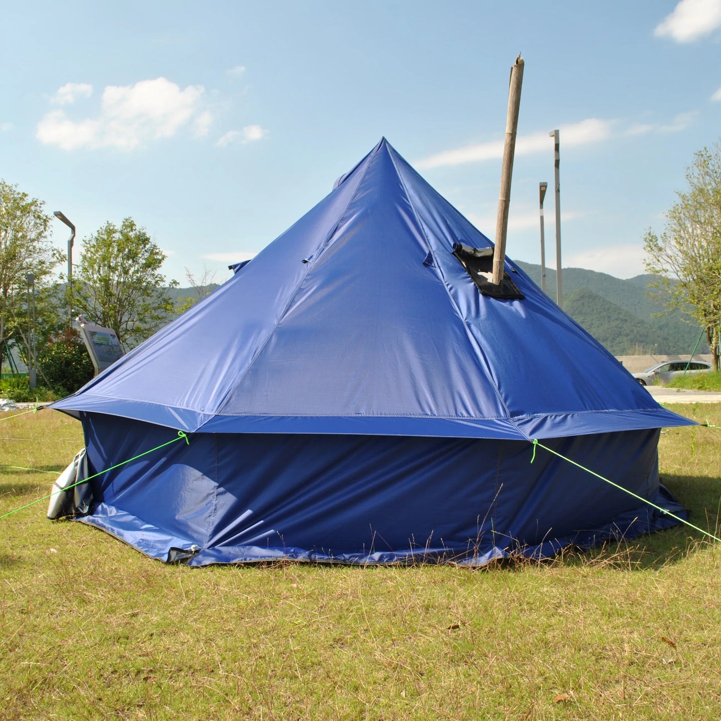 8 Person Large Pyramid Hot Tent with Four Seasons Camping Chimney Wood Stove for Outdoor Cooking Mongolian Bag Tent CZX-998
