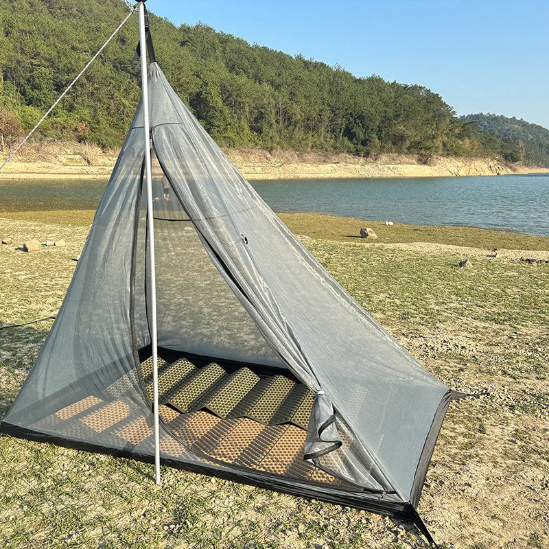 2 Persons Winter Pyramid Hot Tent Flame Retardant Large Outdoor Camping Waterproof Tipi Tent Lightweight Firewood Stove Tent