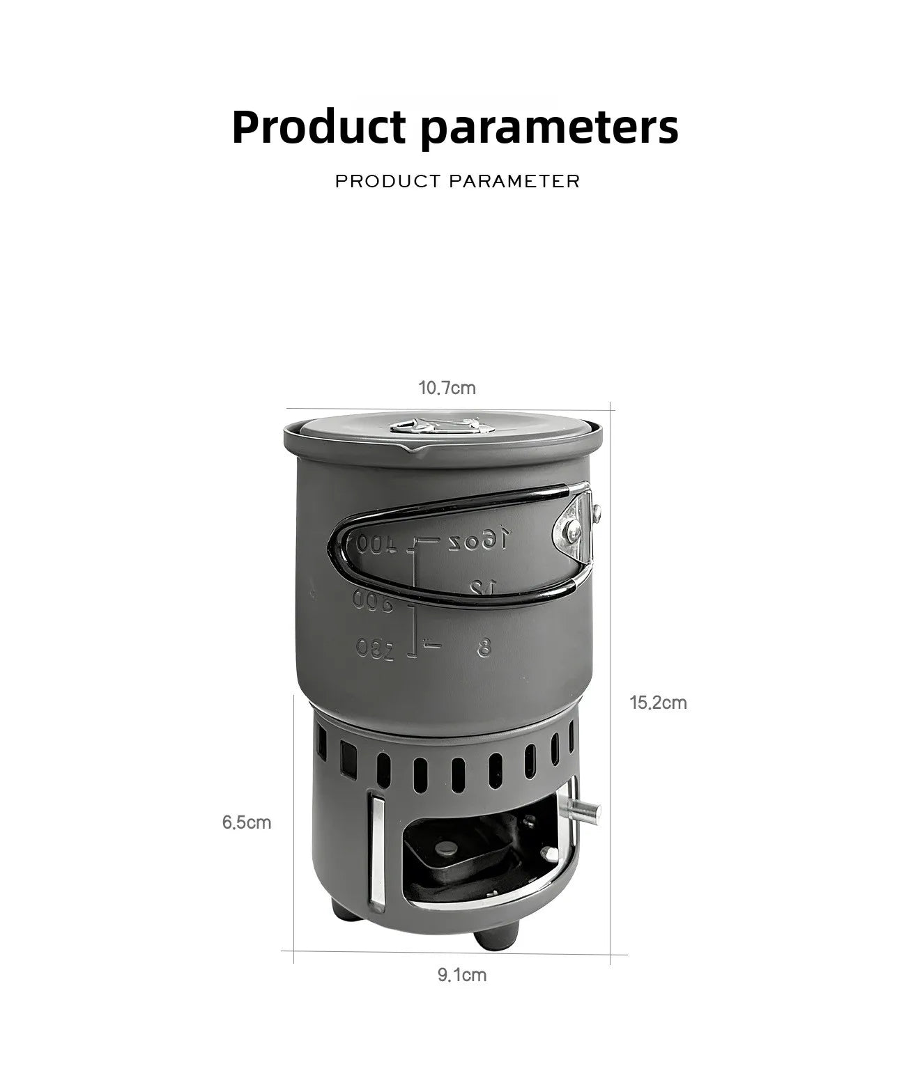 MOUNTAINHIKER New Outdoor Camping Alcohol Stove Set All-in-one Portable Lightweight Aluminum Alloy Stove Pot Cooking Accessory