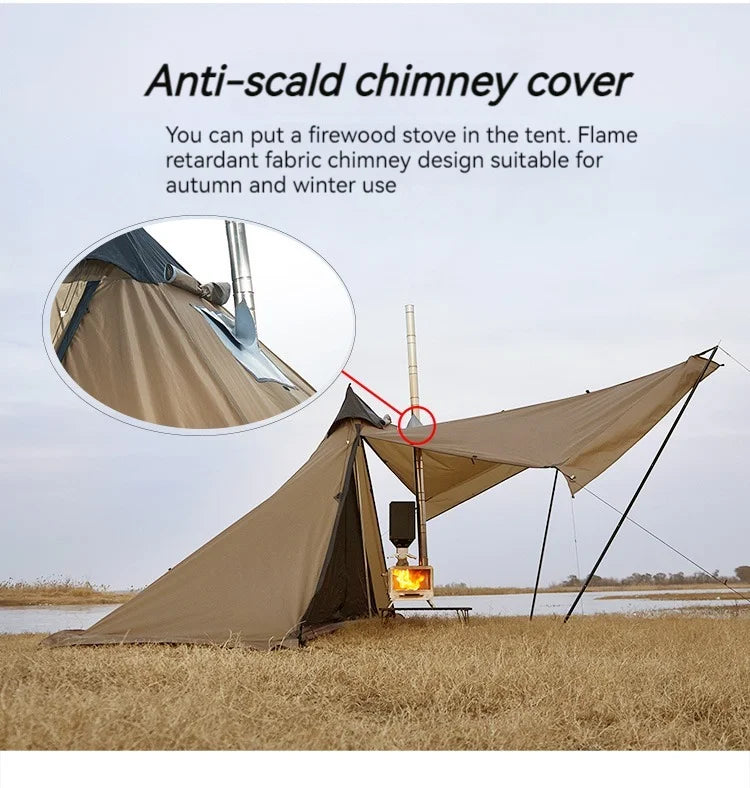 ASTA GEAR Fk 4 Camping pyramid ultralight tent can burn firewood, stove with snow skirt