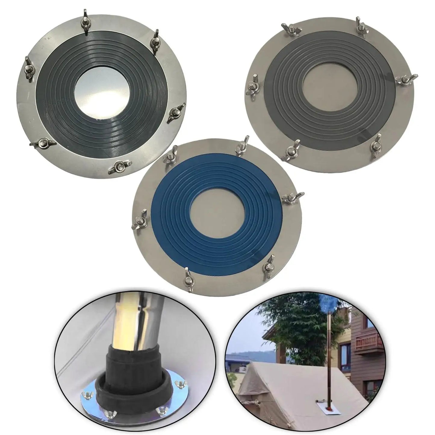 Tent Stove Jack Tent Accessories High Temp Resistant Roof Vent Pipe Flashing Practical Burner Flue Pipe Fitting Stove Vent Acces