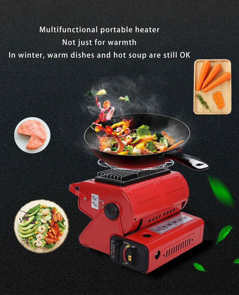 Portable Gas Camping Stove Outdoor Picnic BBQ Stove Portable Hand Warmer Home Heater Cassette Stove for Camping Tent Fishing