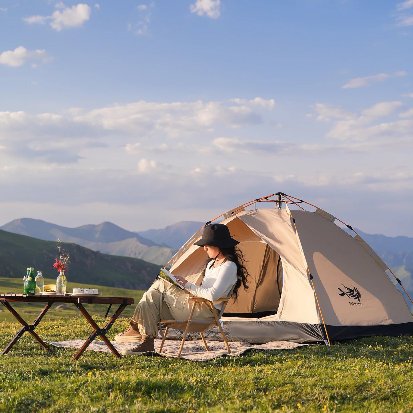 Portable Camping Tent Self-driving Travel Instant Tents For Outdoor Camping, Emergency Tent 4 Person Waterproof Family Tent