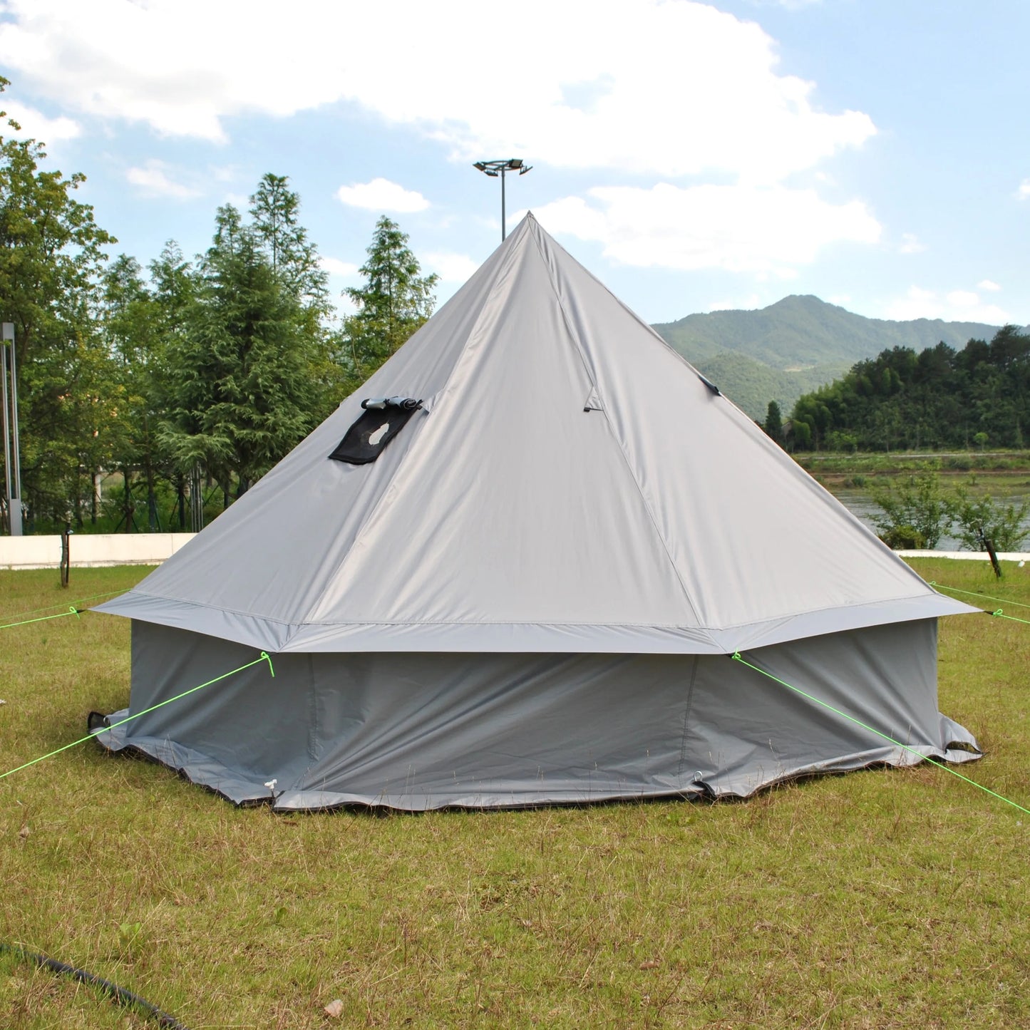8 Person Large Pyramid Hot Tent with Four Seasons Camping Chimney Wood Stove for Outdoor Cooking Mongolian Bag Tent CZX-998
