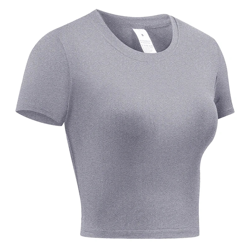 Women's Compression Shirt Short Sleeve Athletic Yoga Running T-Shirt Summer Gym Workout Quick Dry Stretchy Tees Tops Baselayer