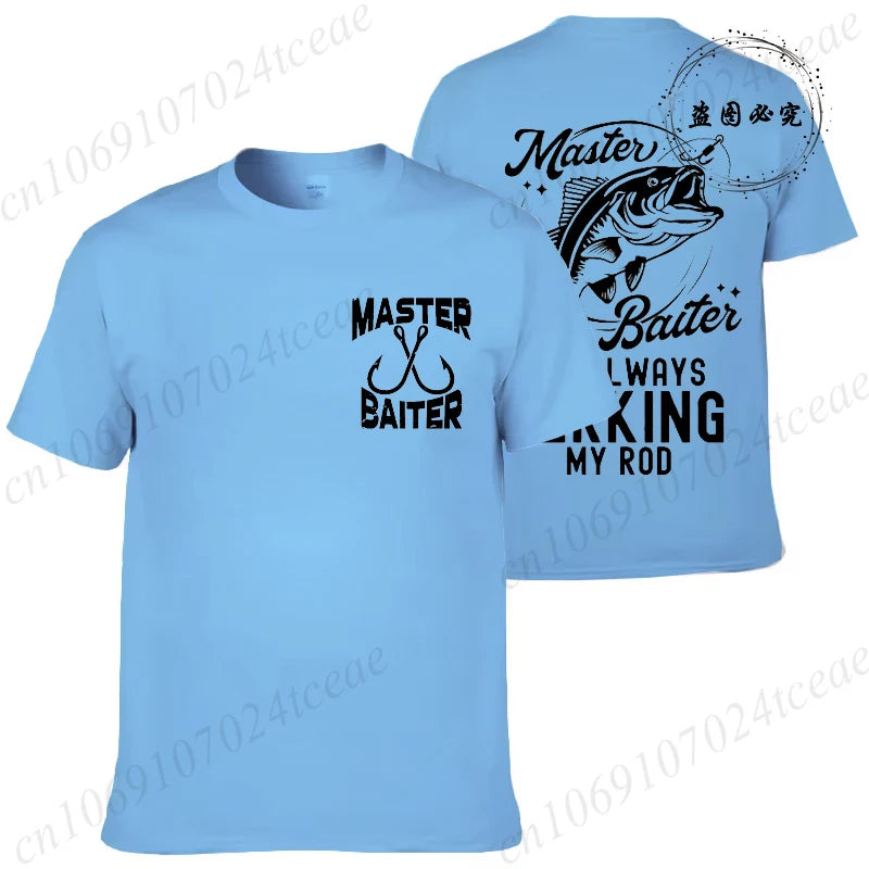 T-shirt for Men Funny Master Baiter Fishing Graphic Summer T Shirts Short-sleeve T-Shirts Loose Tshirt Fashion Designer Clothes